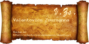 Valentovics Zsuzsanna névjegykártya